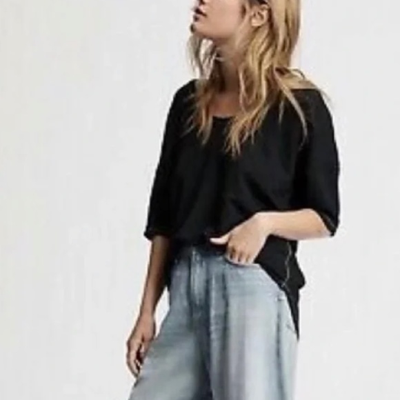 NWT $125 Rag + Bone Marlon Black Tee with Contrast White Stitching - size XXS! - Picture 9 of 9